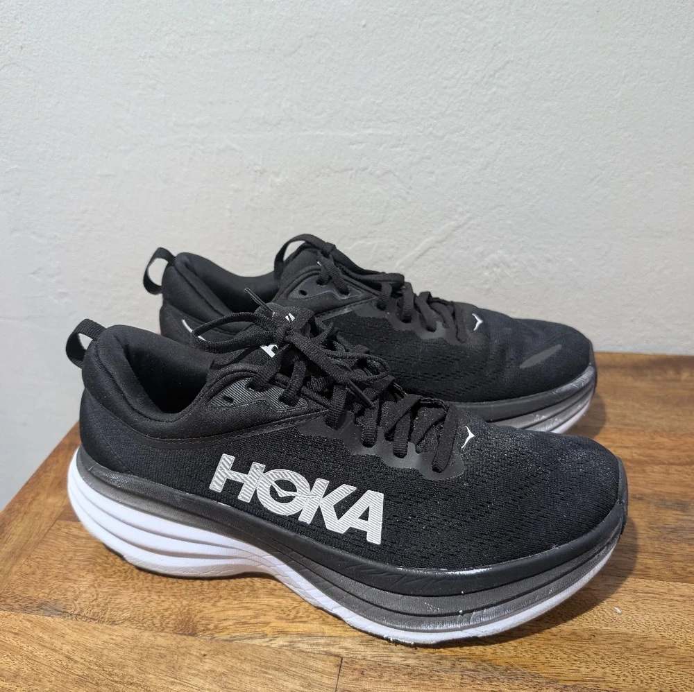 HOKA Bondi 8 Running‎ Shoes Mens  Size 9D One One Max Cushioned Black 935